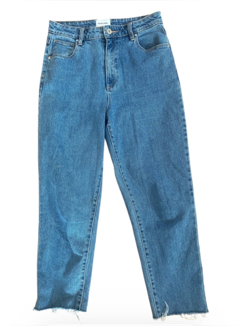 Abrand 94 High Slim High Rise Straight Crop Jeans Raw Hem 12/30